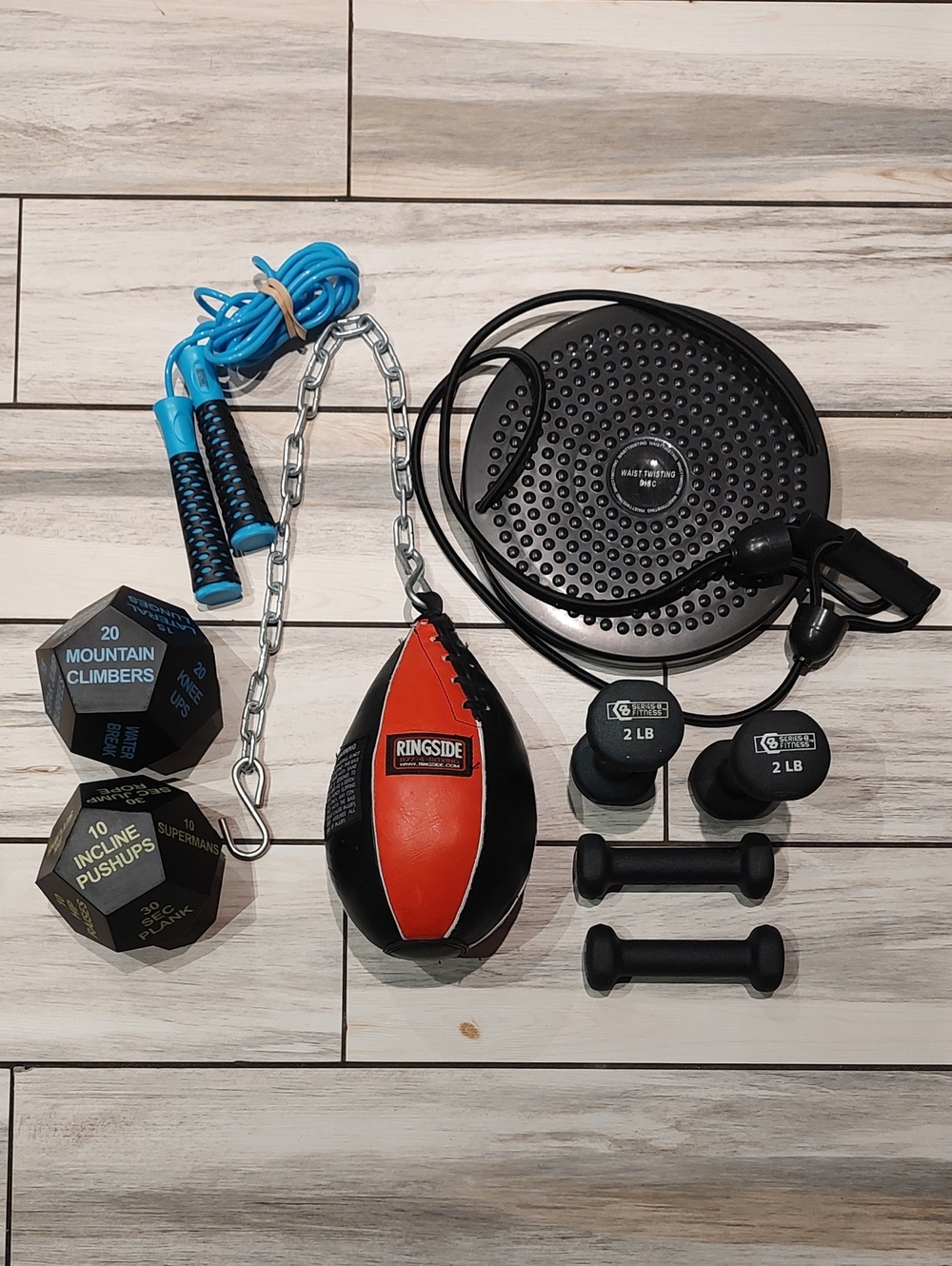 Workout Bundle -Slip Bag, Workout Dice, Weights, Ect.